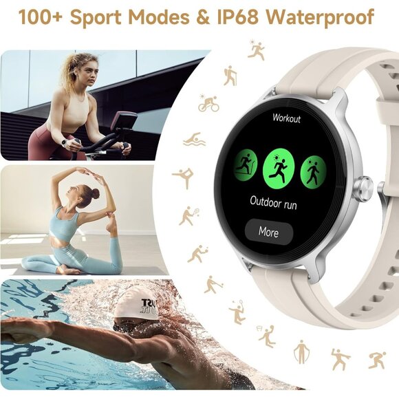 ⚡White Black Smart Watch for Men Women Sleep Monitor Compatible with Android - Picture 4 of 9